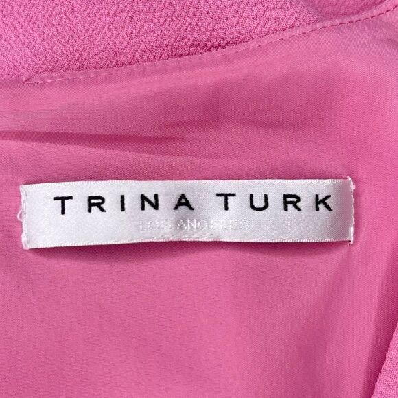 Trina Turk V-neck Noteworthy Dress Pink Size Small - Picture 9 of 12